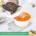thumbnail image 3 of Yayeee Pot Holders Kitchen Heat Resistant with Pocket 7"x9.8" Cotton Oven Cooking Hot Pads, Black Geometric, 3 of 7