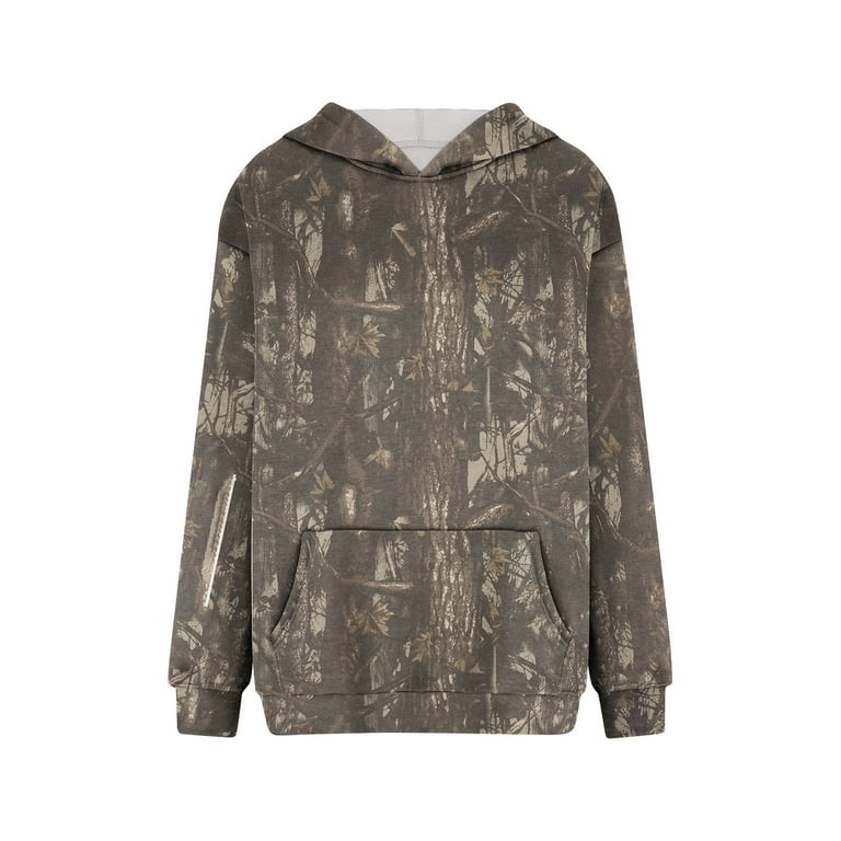 TQWQT Women's Camo Hoodie with Maple-Leaf Print, Fleece TQWQT Women's Camo Hoodie with Maple-Leaf Print, Fleece
