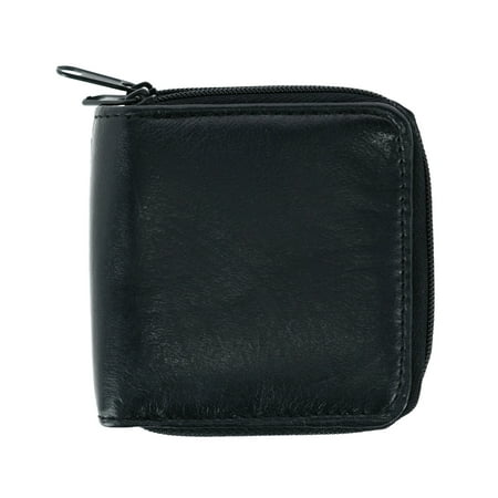 CTM® Leather Double Zip-Around Coin Pouch Wallet (Men's) | Walmart Canada