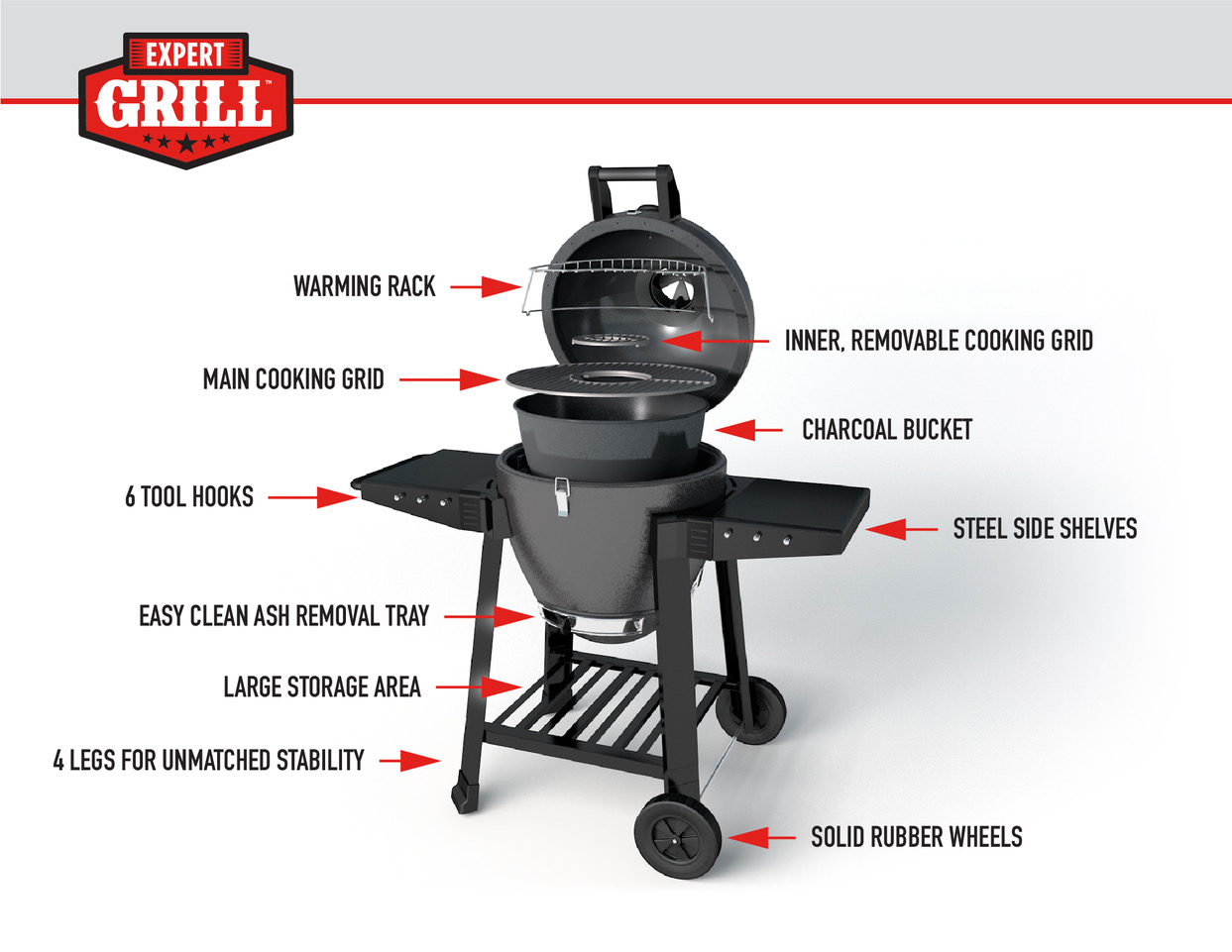 Expert Grill Kamado Charcoal Grill - image 5 of 12