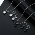 thumbnail image 3 of Naierhg Women Round Cubic Zirconia Pendant Chain Necklace Hoop Earrings Jewelry Set, 3 of 8