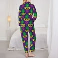thumbnail image 5 of Kll Mardi Gras Carnival3 Print Women'S Long Sleeve Pajamas With Pants Sleepwear Loungewear 2 Set-Xx-Large, 5 of 9
