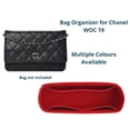 thumbnail image 2 of Organizador de carteras para bolsos CC 19 de diseñador Chane19 | Inserto interior para bolsos de hombro WOC con cadena y forro moldeador, 2 of 5