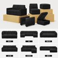 thumbnail image 6 of Belffin Armrest for Modular Sectional Sofa Modular Couch Armrest Part for Corduroy Sectional Couch Black, 6 of 8