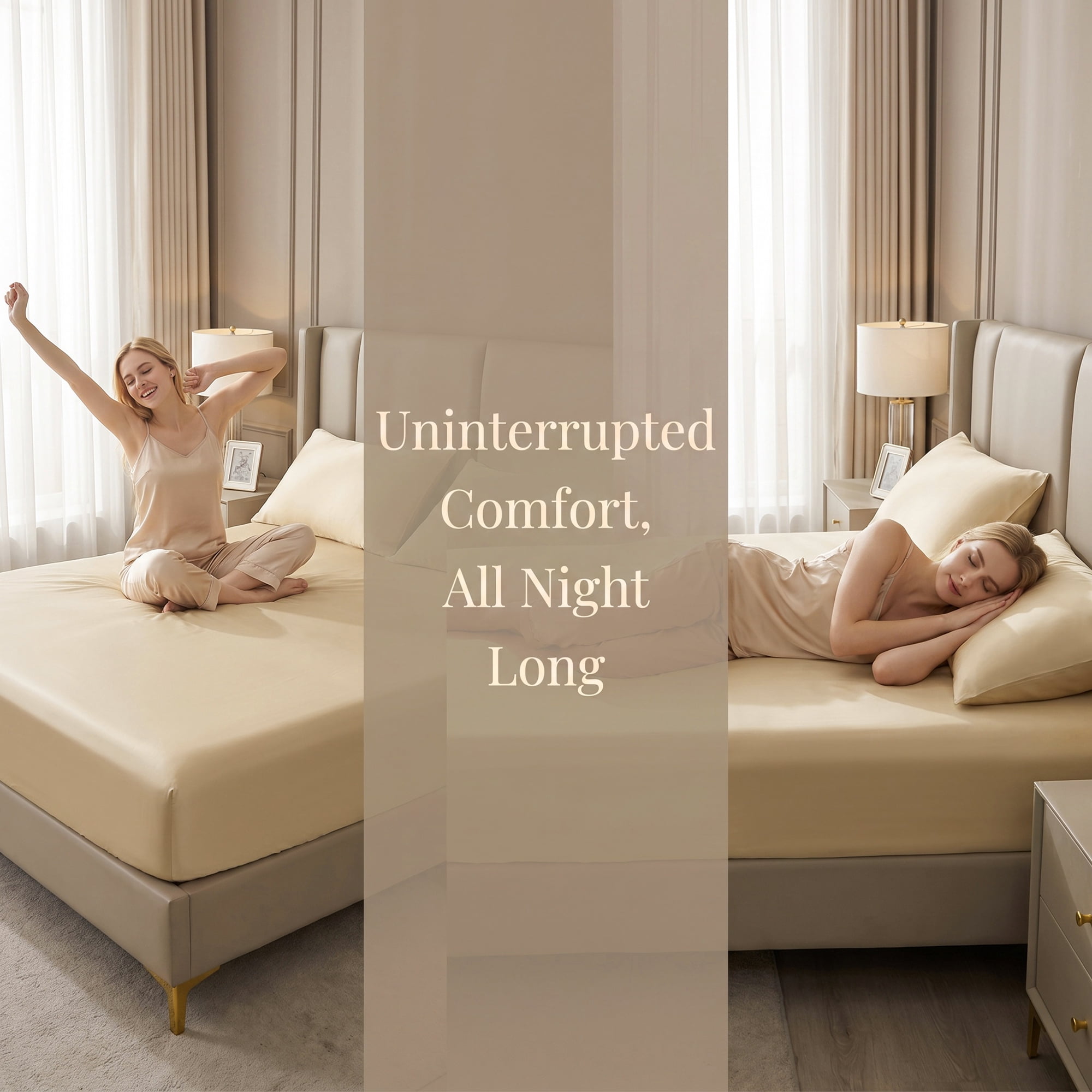 Unique Bargains Microfiber Bed Sheets Cooling for Comfortable Sleep 59.1"x78.7" Beige