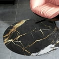 thumbnail image 2 of Colorful Marble Black Round Area Rugs for Bedroom Living Room, 4FT Soft Comfy Indoor Circle Carpets, Carpet Home Decor Floor Mat, 2 of 6