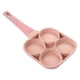 thumbnail image 3 of Sartén antiadherente de 4 agujeros para freír huevos, fondo plano, para 4 tazas de tortillas y panqueques, color rosa, 3 of 12