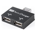 thumbnail image 2 of Adaptador de cargador USB macho a doble USB2.0 Convertidor de concentrador divisor de 2 puertos dual, 2 of 3