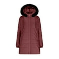thumbnail image 5 of ClodeEU Women's Puffer Hooded Jacket, Lightweight Mid-Length Winter Puffer Coat With Pockets Wine,Womens Plus XXL, 5 of 9