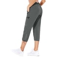 thumbnail image 7 of Baleaf Women's Hiking Cargo Capris Outdoor Lightweight Water Resistant Pants UPF 50 Zipper Pockets Steel Gray Size L, 7 of 7