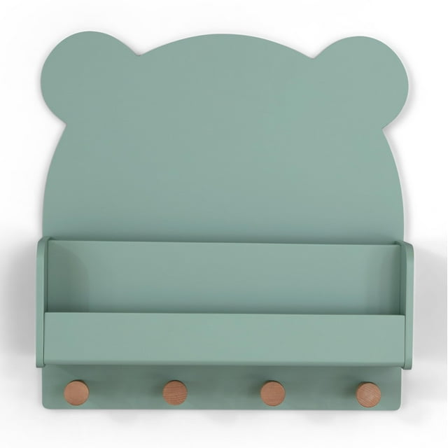 Estante de Pared Delta Children Brannan Bear en Verde Salvia 45x13x47 cm