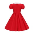 thumbnail image 5 of Vividxx Girls Dress Puff Sleeve Dress Color Block Dresses Party Daily Wear For Kids Formal 12-13 Years, 5 of 9