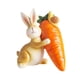 thumbnail image 4 of Estatua de conejo y zanahoria, figura de Pascua, pequeño adorno de resina, escultura para fiestas en interiores, decoración de oficina y sala de estar Llevando una zanahoria, 4 of 9