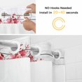 thumbnail image 2 of Winter Floral No Hooks Shower Curtain with Snap-in Liner Watercolor Red Plum Blossoms Pair Bird Wood Grain Shower Curtains for Bathroom, Waterproof, Easy Install, Washable 36"x78", 2 of 9