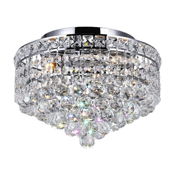 CWI Lighting Luminous 3 Light Transitional Metal Flush Mount in Chrome