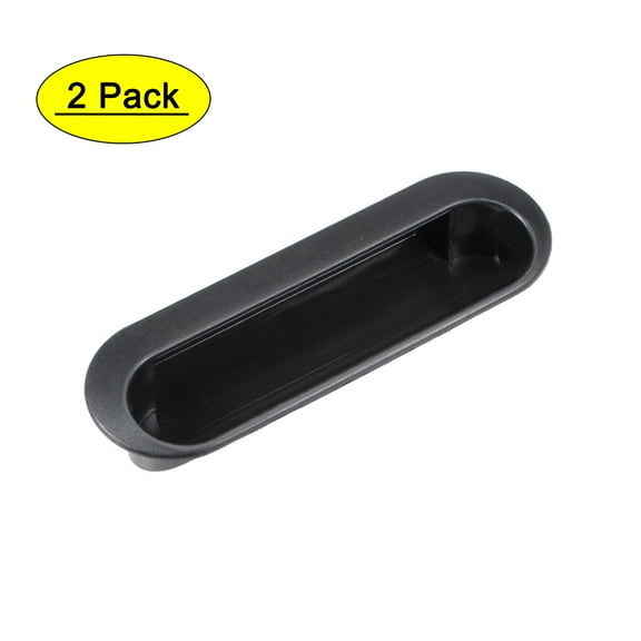 Unique Bargains 120x40x21mm Flush Pull Finger Insert Recessed Furniture Handles Black 2 Pack