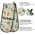 thumbnail image 4 of Dailycode Double Sided Oven Mitt with Loop Heat Resistant Kitchen Long Potholders 7" x 35" Car Building Tree, 4 of 6