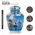 thumbnail image 2 of JAGASY Sparrow Urn for Adult Male, 4 Miniature Island Urns for Human Ashes Keepsake, Large River Cremation Urns for Grandparents, Blue Funeral Urn for Women Men, 10 Inch & 3 Inch, Combo 5, 2 of 7