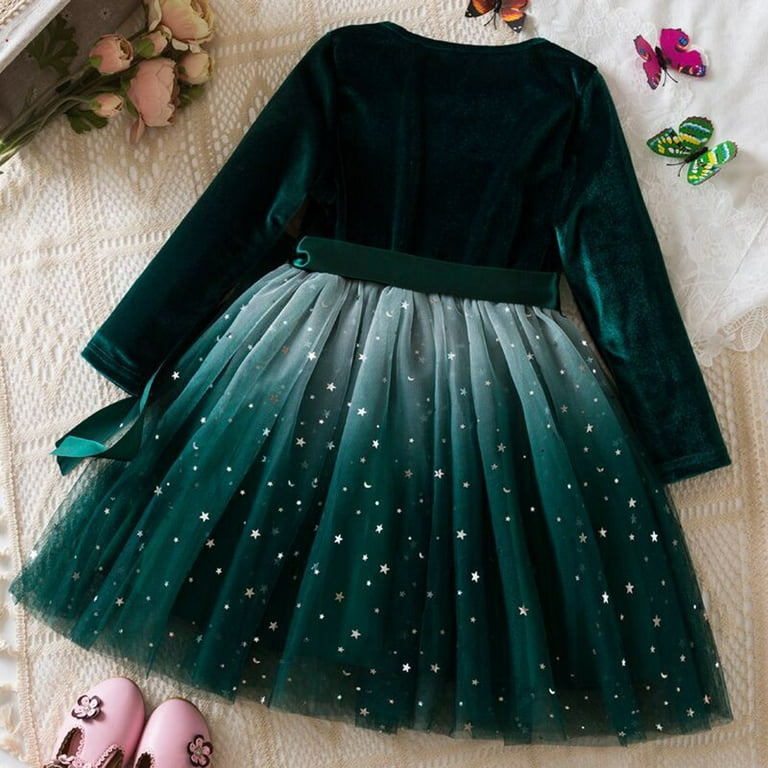 warm christmas party dress Birthday Party Christmas Maxi Dresses Uk Girls Long Sleeve Knitting Dresses Warm Birthday Party Ruffle Kids