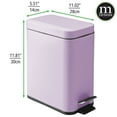 thumbnail image 3 of mDesign Small 1.3 Gallon Rectangle Metal Step Can, Liner/Handle, Wisteria Purple, 3 of 7