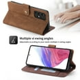 thumbnail image 4 of Decase Motorola Moto G Stylus 5G (2022) Wallet Case with Card Holder,Leather Folio Flip Protective [Kickstand Feature] Magnetic Closure Zipper Purse Cover with Wrist Strap, Brown, 4 of 9