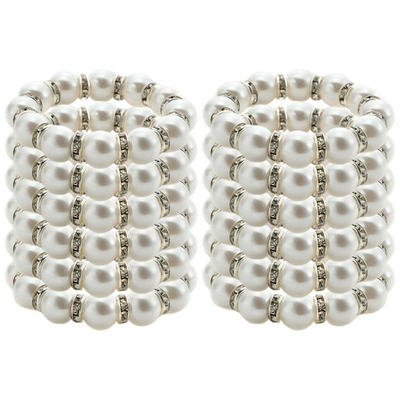 White Napkin Rings Set of Decorative Use Plastic and Metal Napkin Holders 12pcs