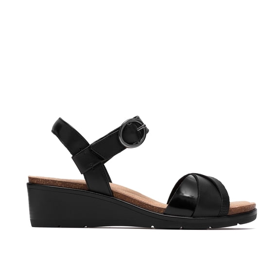 Clarks Kacha Twist Leather - Womens Low Heel T-Bar Sandals