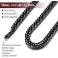 thumbnail image 4 of FindChic Chains Necklace for Men, 22inch 9mm Black Stainless Steel Cuban Link Chain Father's Day Christmas Jewelry Gifts for Him/Dad/Husband with Gift Box, 4 of 7