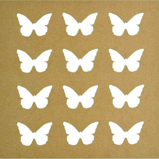 Au-delà de la Page MDF Papillons Silhouette Wall Art Cadre-12"X12", 2.5"X2" Découpes