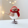 thumbnail image 2 of Christmas Tree Ornaments Faux Foam Birds with Red Scarves and Hats, Clip-On Holiday Decoration for Tree, Centerpiece, or Garden, 2 of 5