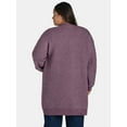 thumbnail image 3 of Terra & Sky Women's Plus Cable Knit Duster Cardigan, Midweight, Sizes 0X-5X, 3 of 5