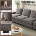 thumbnail image 6 of INGALIK 128" Modern Modular Couch Sofa with Seats Storage, 4-Seater Sectional Couch with W/Deep Seat, Comfy Chenille Sofa for Living Room, Office, Side Pockets, USB Port, Removable Cover (Dark Gray), 6 of 10