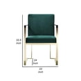 thumbnail image 5 of Benjara Boly 24" Dining Armchair- Cushioned Green Velvet Seat- Gold Cantilever, 5 of 6