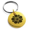 thumbnail image 1 of Stainless Steel Sagara Samurai Crest Engraved Small Medallion Circle Charm Keychain Keyring, 1 of 1