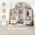 thumbnail image 6 of 4-in-1 Detachable Hall Tree with Storage and 7 Hooks, Multi-Functional Hallway Coat Rack with 4 Drawers and 2 Cabinets, 78" Entryway Shoe Bench for Living Room, White, 6 of 8