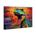 thumbnail image 2 of Stupell Industries Eclectic Colorful T-Rex with Splatter Canvas Art, 24 x 16, by Creative Studio, 2 of 8