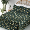 thumbnail image 3 of Ambesonne Citrus Fitted & Flat Sheet with Shams 4 Pcs Set, Lemon Pattern Tropical Art, Calking, Mustard Hunter Green, 3 of 5
