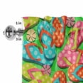 thumbnail image 5 of Kitchen Valances for Window, Summer Swimming Pool Slippers Light Filtering Rod Pocket Valance Curtain, Blue Pink Green Short Curtains Window Topper for Bedroom Bathroom Living Room 54x18in, 5 of 9