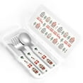 thumbnail image 4 of Fotbe Christmas Houses for Stainless Steel Kids Silverware Set - Child and Toddler Safe Flatware - Children's Knife, Fork And Spoon Set - Metal Kids Cutlery Set, 4 of 8