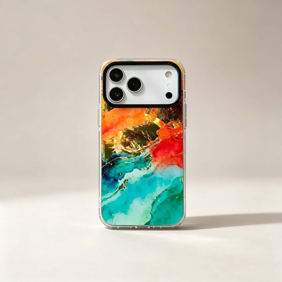 For iPhone 14 Pro Max Phone Case,Support For Mag-Safe,Luxury Bling Gilded Starry River Pattern Back Design,Ultra Slim Shockproof Anti-Scratch Drop Protection,Non-Slim Thin Phone Case,A
