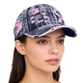 thumbnail image 7 of QASIEATN Women's Everyday Wear Accessories Retro Ripped Denim Baseball Cap for Women Fashion Solid Color Distressed Sports Sun Hat Women's Trucker Hat, 7 of 7