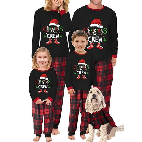 Springcmy Family Matching Christmas Pajamas Sets Cotton Christmas Matching pjs Jammies for Family Couples Kids Xmas Sleepwear Set