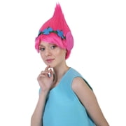 HPO Teens Magical Troll Princess Pink Updo Wig , Pink Cosplay Halloween Wig , Premium Breathable Capless Cap