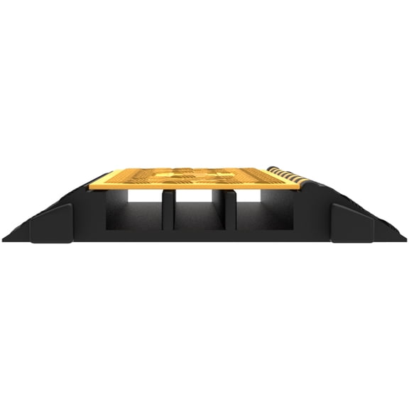 SKYSHALO 3-Channel Rubber Cable Protector Ramp 2 x 2.3 inch Channel Heavy Duty Cable Wire Cord Cover Ramp Speed Bump Driveway Hose Cable Ramp Protective Cover
