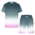thumbnail image 5 of UVEASISHA Mens Short Sets 2 Piece Casual Outfits Gradient Tracksuit Sweatshirt and Drawstring Shorts Set Navy XL, 5 of 5