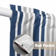thumbnail image 2 of Navy Blue Grey Stripe Kitchen Window Curtains, Swag Curtains Valance for Bedroom Living Room Bathroom, Farmhouse Minimalist Striped Rod Pocket Window Treatment Curtain Block Drapes 2 Panels 36"x45", 2 of 9