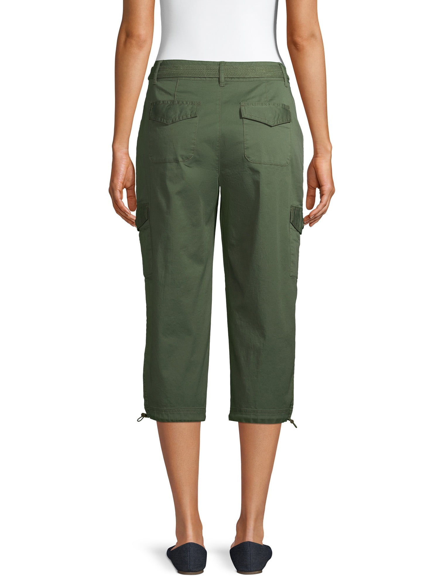 Time and Tru Belted Cargo Capri Pants 