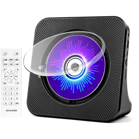 Reproductor de CD de Escritorio con Altavoces ROADOM Reproductores de CD para el hogar Reproductor de CD portátil con Bluetooth Sonido estéreo de Alta fidelidad Control Remoto Compatible con CD/Blueto