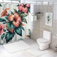 thumbnail image 7 of JRXY Summer Tropical Leaves Monstera Palm Leaf Flower Green Plant Hawaiian Pink Red Floral Beautiful Shower Curtain Multiple Sizes White, 7 of 7