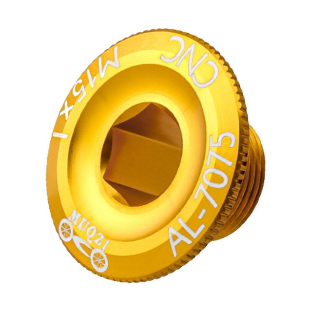Tapa de manivela de bicicleta, perno de bielas de bicicleta, tornillo de cadena de metal de brazo ligero Amarillo